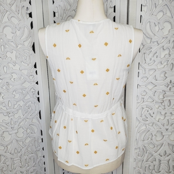 Lucky Brand Women's Embroidered Sleeveless Romantic Top L - Picture 6 of 9